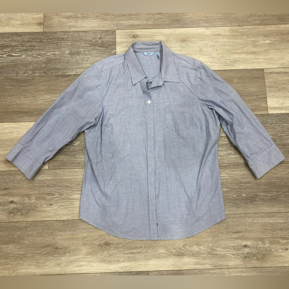 Izod Boy’s Blue Button Down Collared Shirt XL